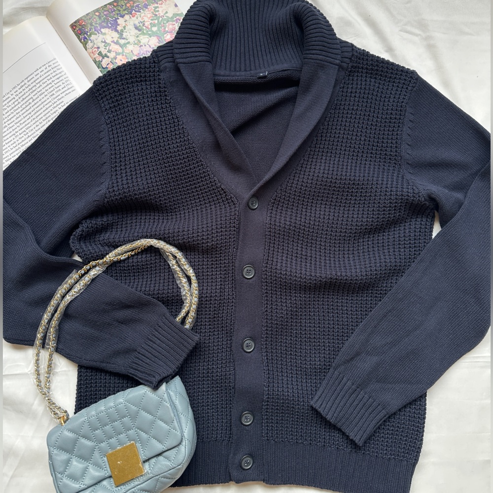 Navy Blue Women's Sweater - Picture 4 of 11